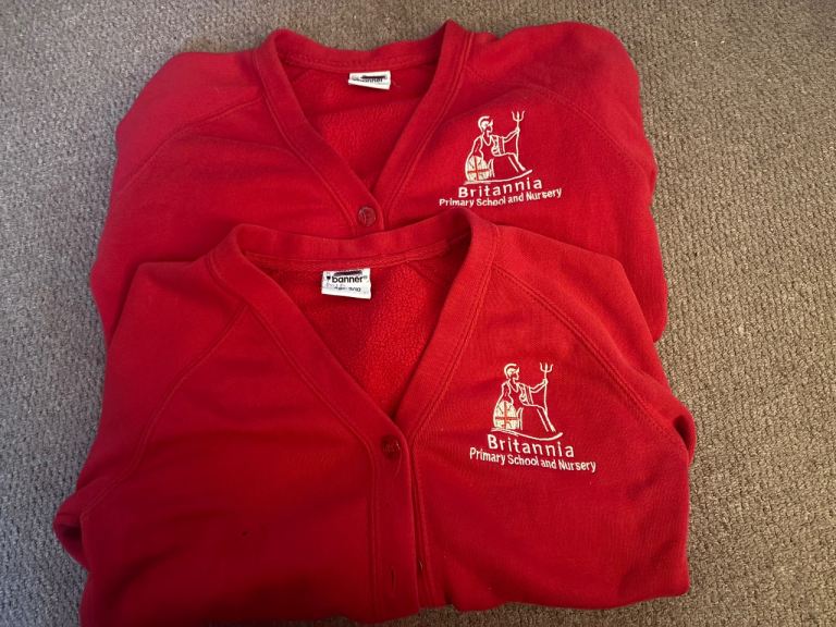 Britannia Primary School Red Cardigans – Good Condition
