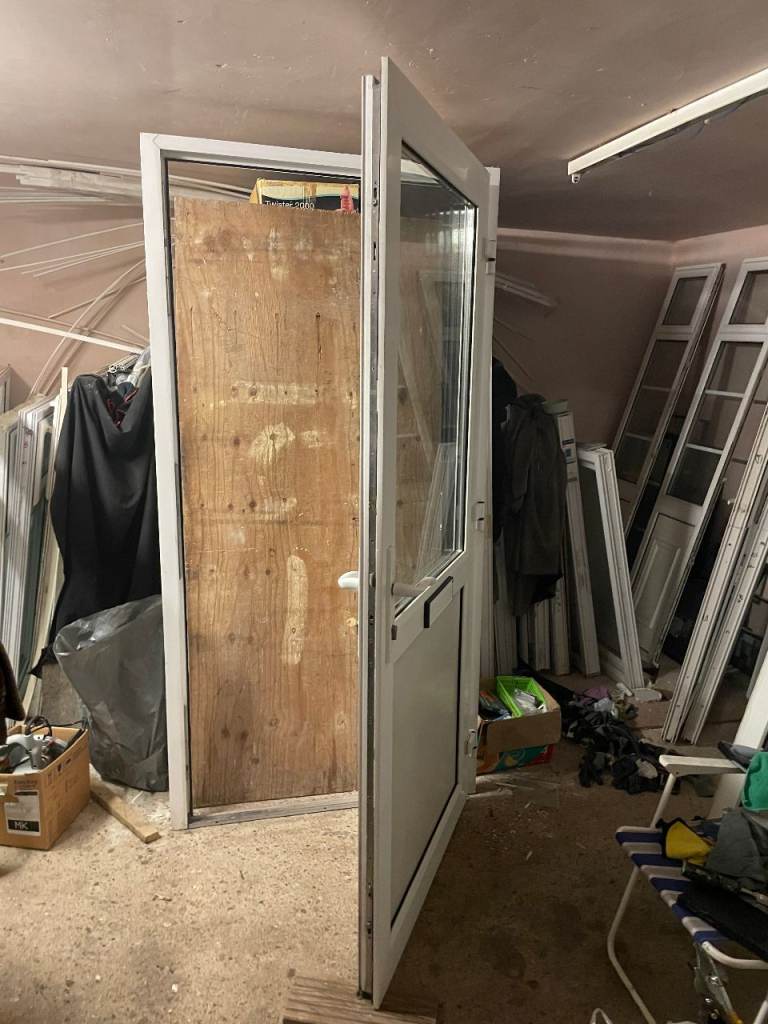 UPVC DOOR 205.5 x 102.5 cm - UPVC DOUBLE GLAZED DOOR **VERY WIDE** - CLEAR GLASS (REF: DX196)