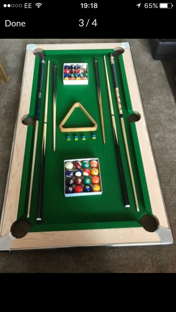 Pool table slimline slate bed