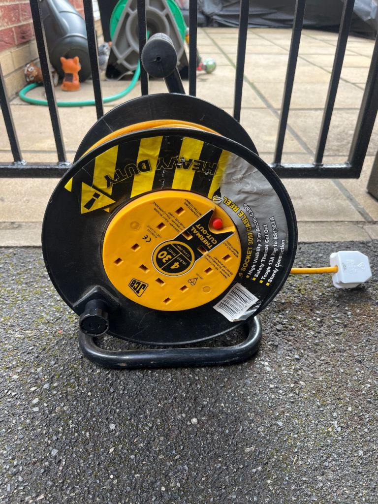 JCB 4 Way 30m Extension Cable with Thermal Cut Out
