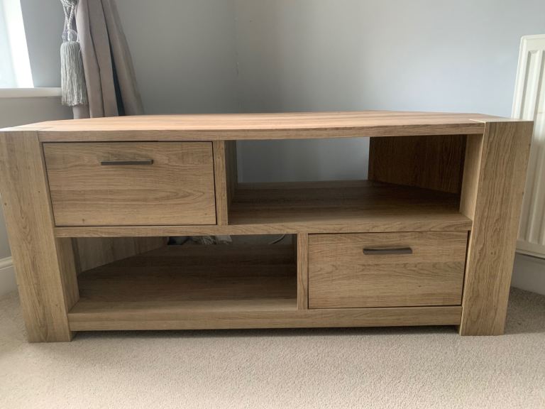 Next Home - Light Wood Effect Corner TV Unit – Excellent Condition 