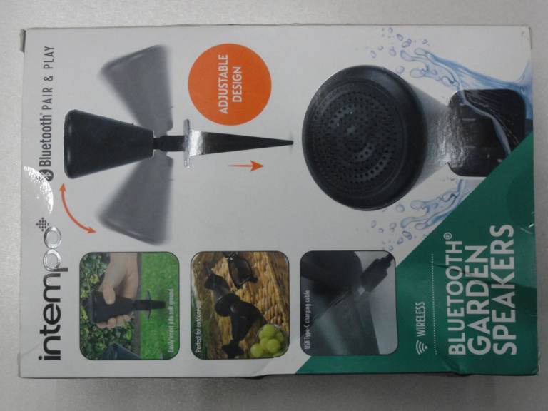 New Intempo Twin Bluetooth Garden Wireless Speakers With Adjustable Head Design Unwanted Gift