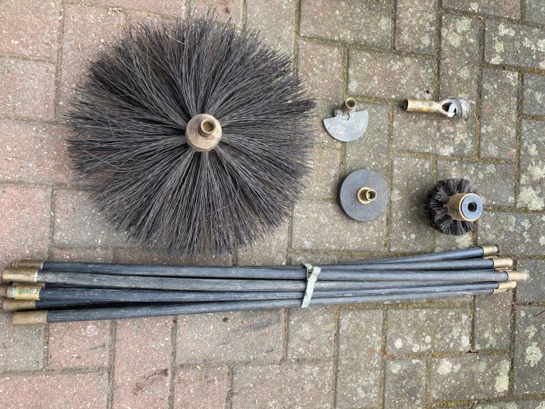 Chimney sweep brush and fittings 
