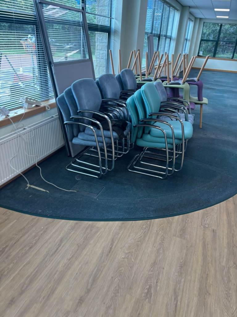 Stackable Office Chairs - Blue/Teal, Good Condition