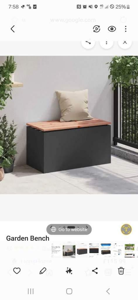 100cm long steel amd wood garden bench