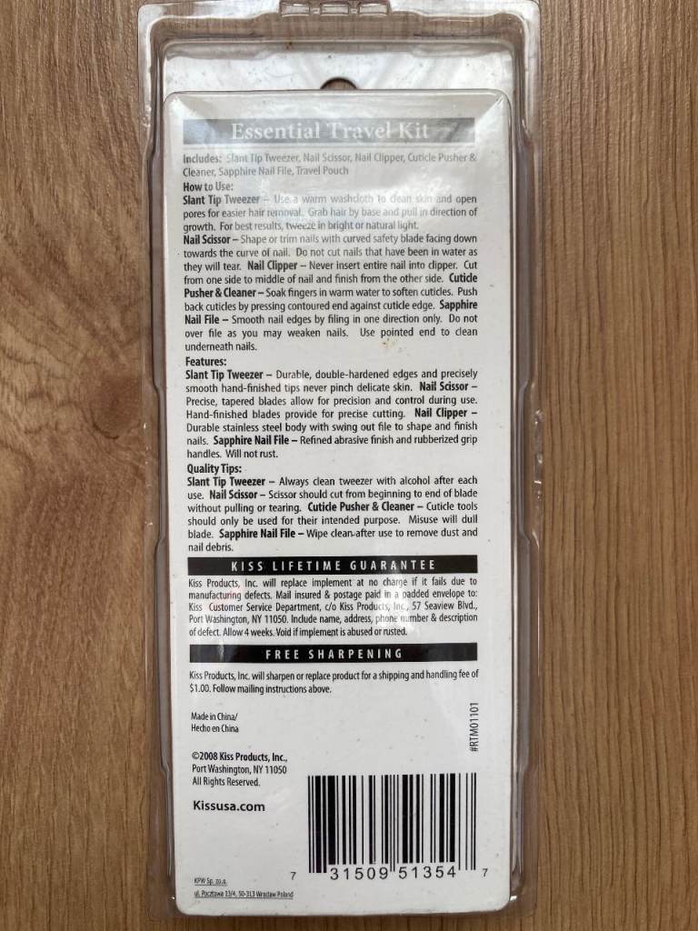 Kiss Essential Travel Kit Includes basic grooming Tools 