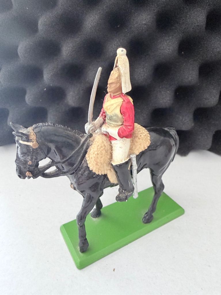 Vintage Hand-Painted Metal lifeguard Soldier on Horseback