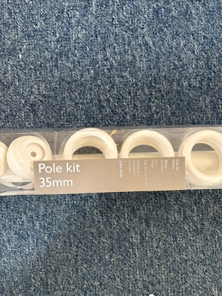 John Lewis wooden curtain pole (white, 35 diameter)