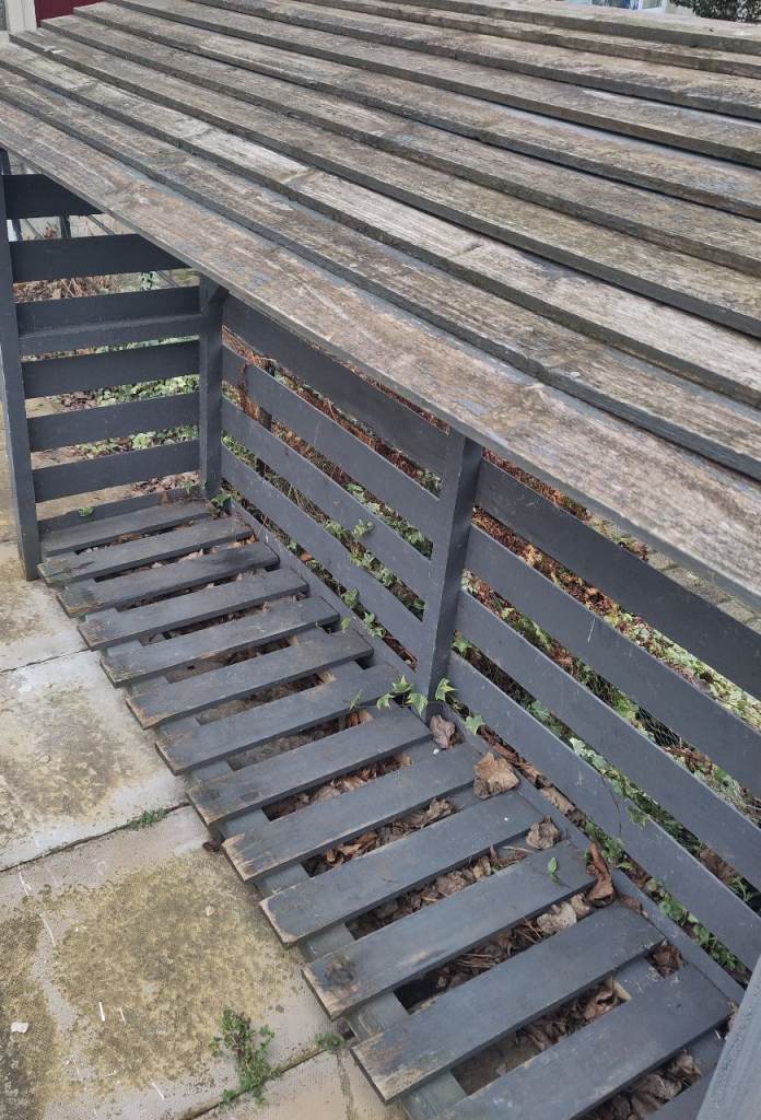 Outdoor bin or wood storage shed