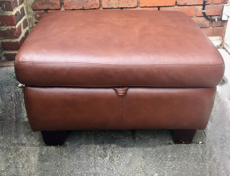 Quality G Plan Leather Ottoman Footstool With Storage 