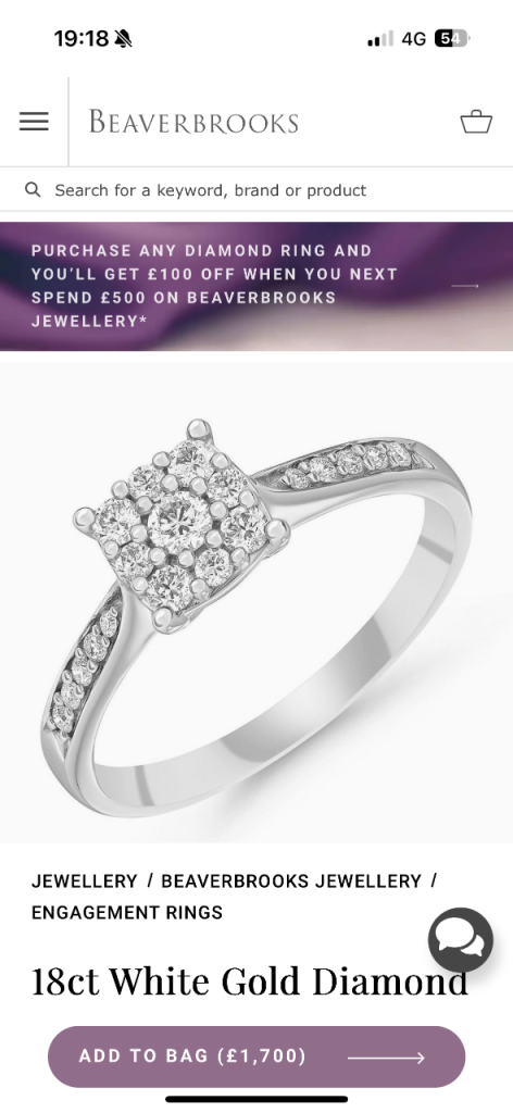 18ct white gold  ring