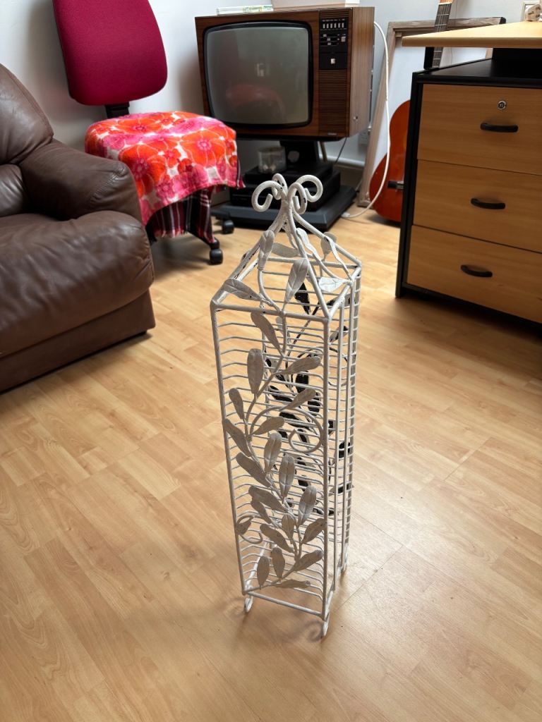 White Metal CD Rack - Good Condition