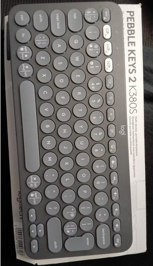 Logitech Pebble Keys 2 K380s Bluetooth Keyboard - Black, UK English