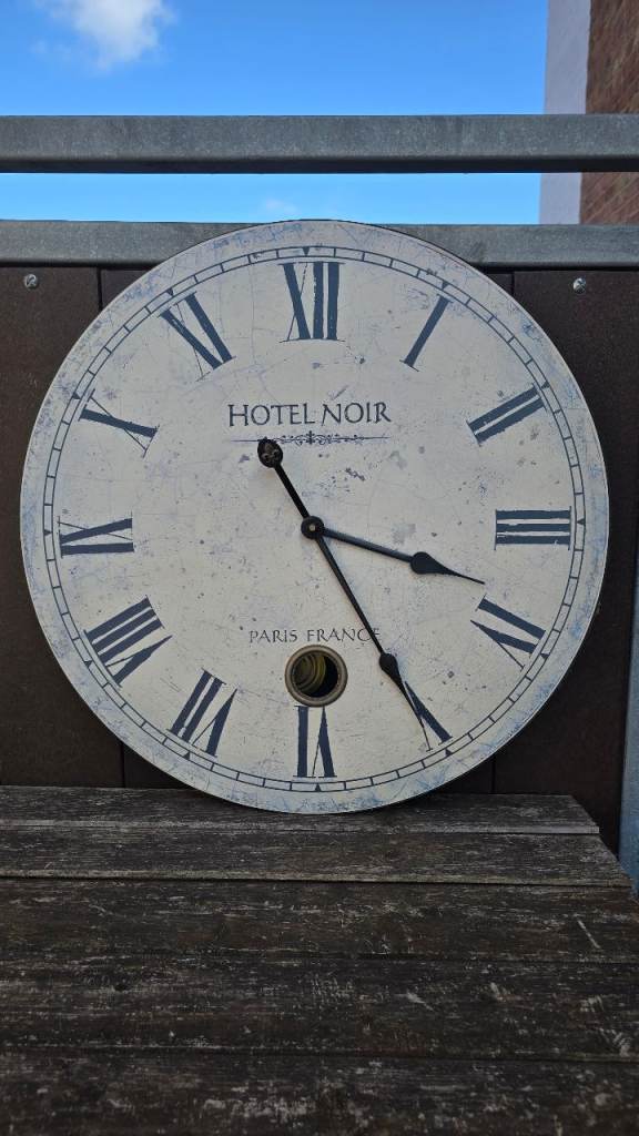 Large Round Wall Clock - Hotel Noir Paris France