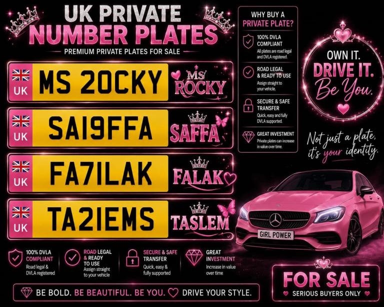 PRIVATE NUMBER PLATES FOR SALE – BIRMINGHAM – DVLA CERTIFICATE READY