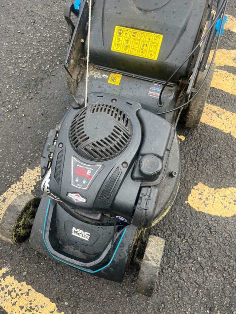 macalister petrol self propelled lawnmower 