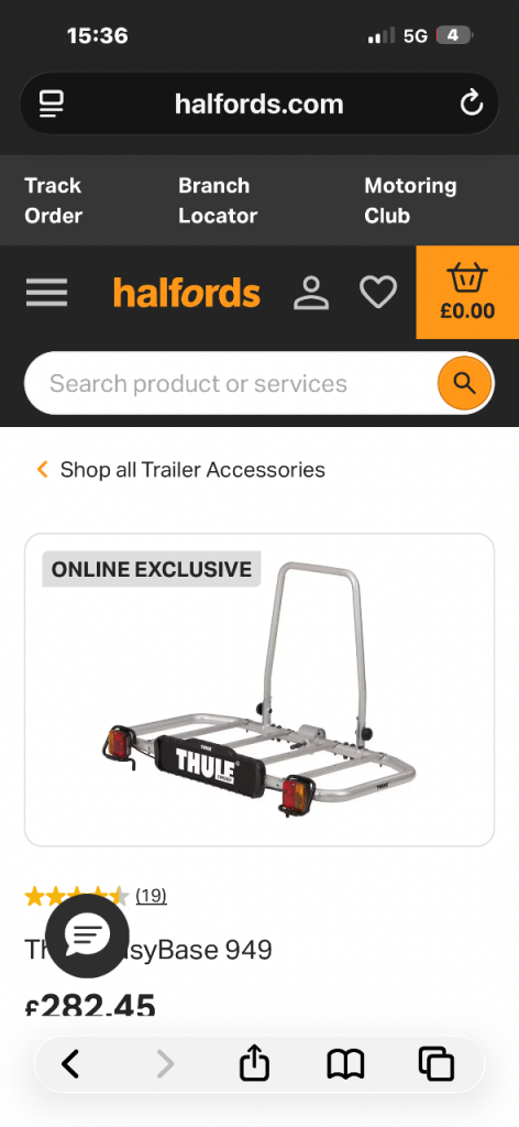 Thule Easy trailer and back up box combo