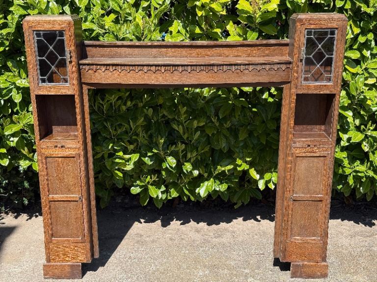 Stunning 1930s Antique Art Deco Wooden Fire Surround Fireplace