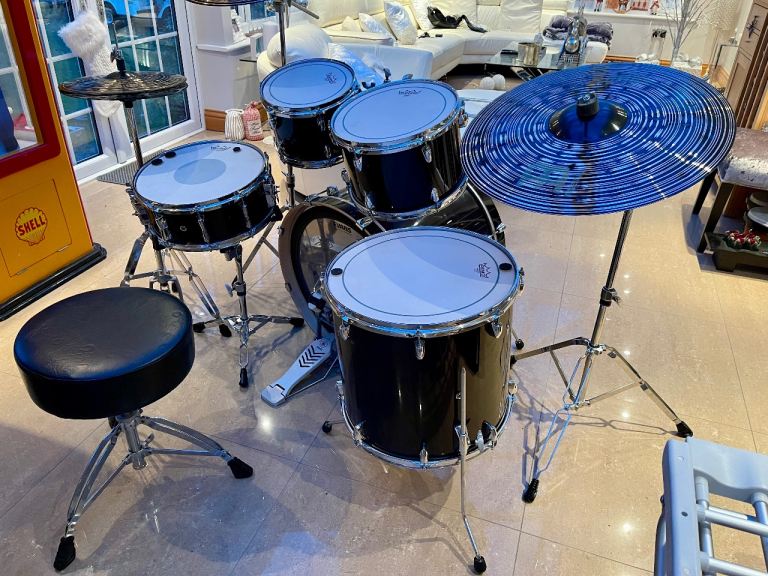 Yamaha Stage Custom Birch 5pc Drum Kit Raven Black + Meinl Cymbals & Hardware