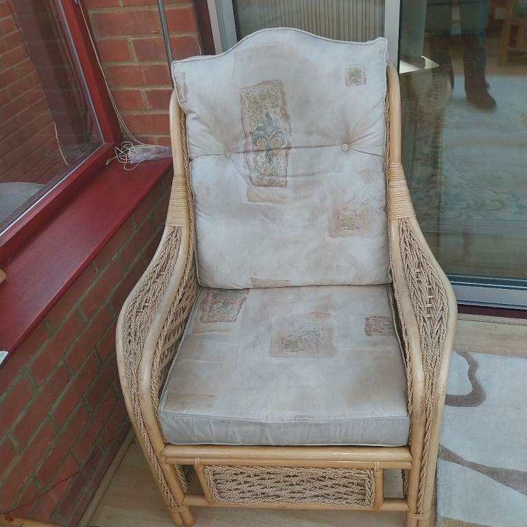 Pair of bamboo &  wicker  conservatory  chair's 