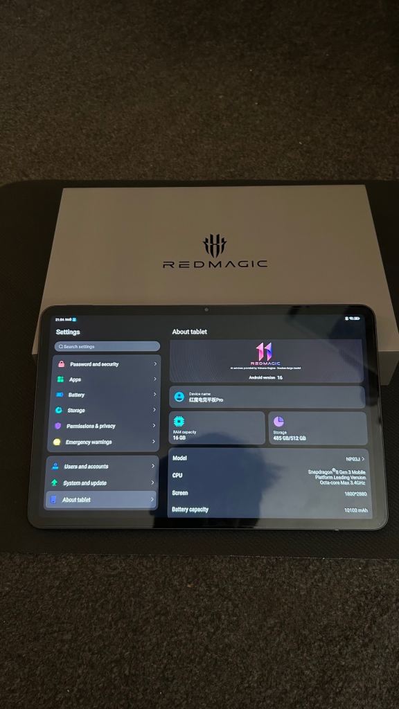 RedMagic Pad Tablet – As Good As New, Boxed