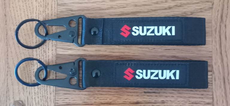 2 Suzuki Motorbike keyrings 