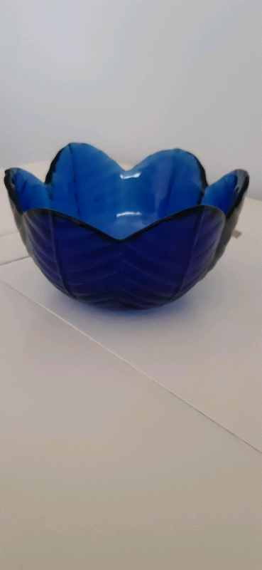 Vintage Blue Glass Dish