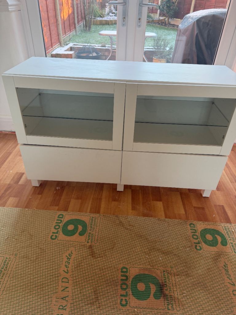 Ikea storage cabinet with glass