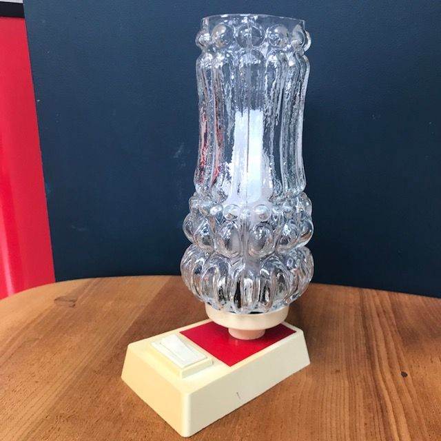 VINTAGE 1970S WEST GERMAN BEDSIDE TABLE LAMP, PLASTIC, MID CENTURY, WORKING PAT TESTED MCM