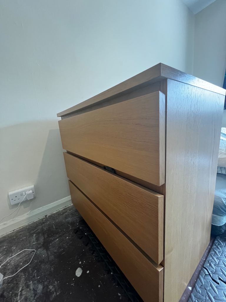Wooden Chest of Drawers - 3 Door Dresser
