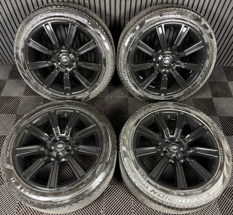 21" GENUINE RANGE ROVER SPORT LAND BLACK WHEELS TYRES ALLOYS 9001