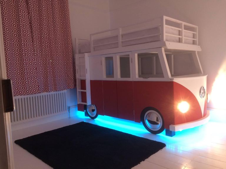 Bunk beds - Handmade, custom built, solid wood VW Campervan bunk beds.