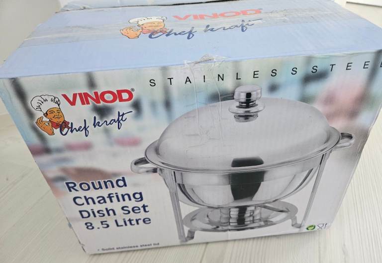 VINOD Chef Kraft Round Chafing Dish Set 8.5 Litre - 