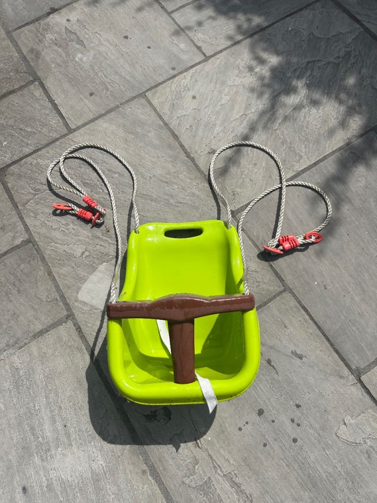 Child’s Swing Seat - Green Plastic, Good Condition