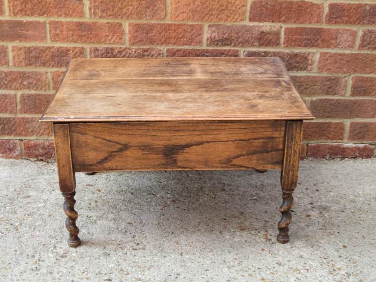 Small Low Level Wooden Storage Table with Twist Legs