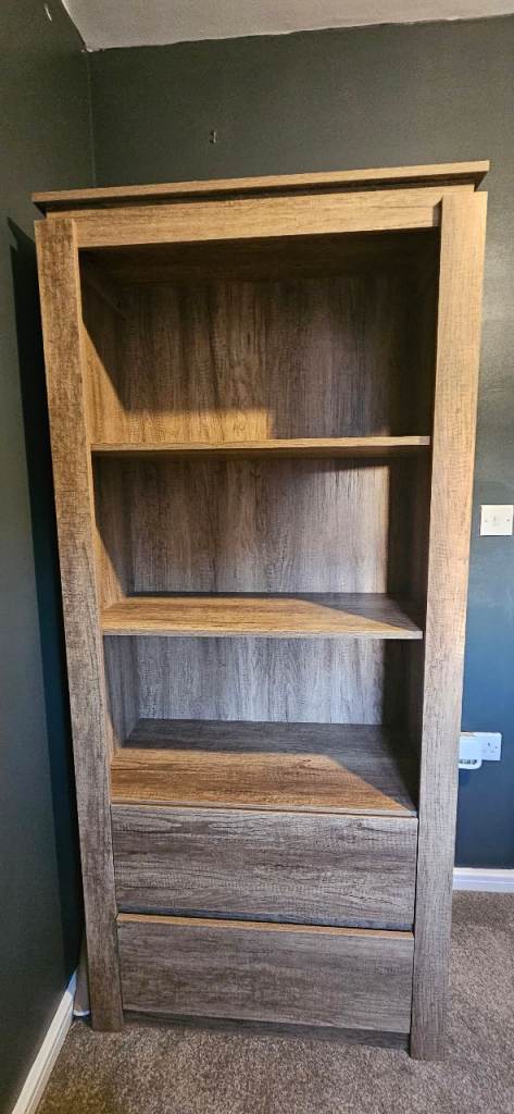 Rustic Oak wooden bookcase  