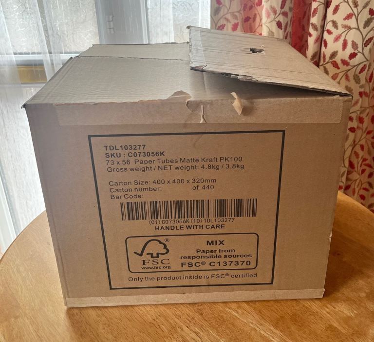 NEW 83 x Brown Kraft Cardboard Round Packaging Boxes with Lids (7.3cm ...
