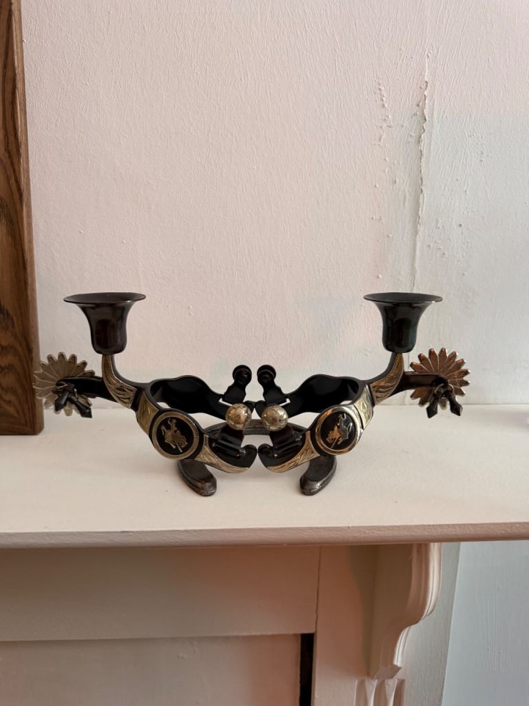 Western Metal Art Cowboy Spur Candle Holder NORDIC FORGE
