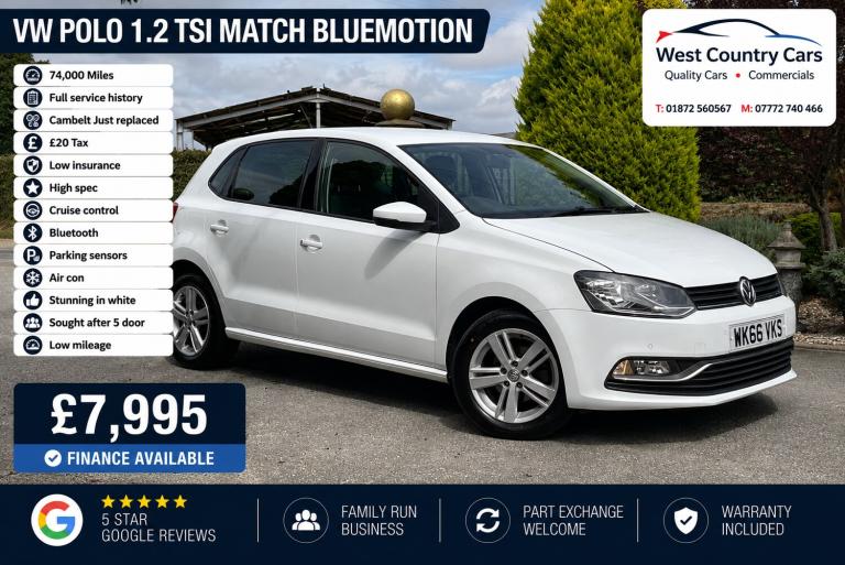2016 Volkswagen Polo 1.2 TSI Match 5dr HATCHBACK Petrol Manual