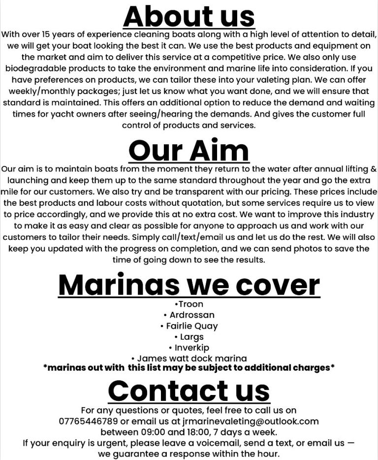 Jr marine boat valeting 