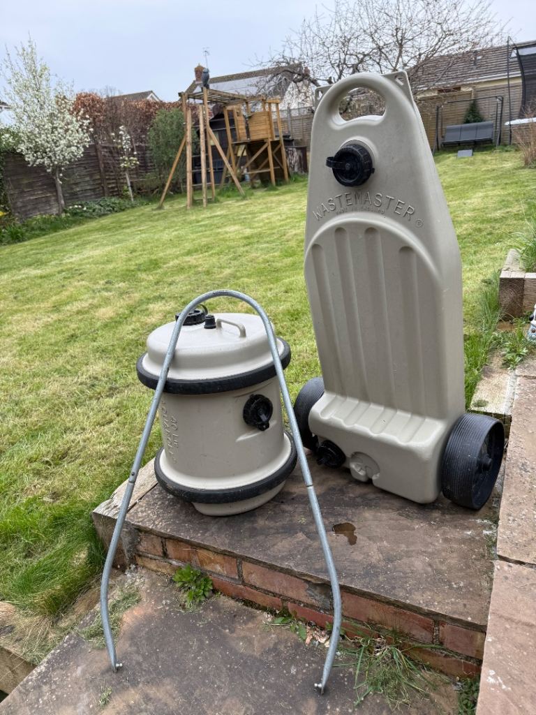 Wastemaster and Aqua Roll water container for caravan