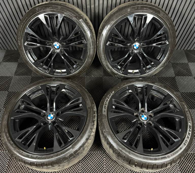 21'' GENUINE BMW X5 F15 599 X6 F16 BLACK M SPORT ALLOY WHEELS TYRES ALLOYS