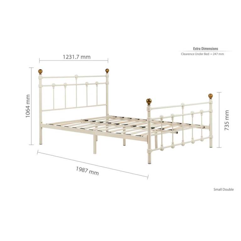 Birlea - Atlas Bed - Small double(4’) bed frame - Cream Colour - New (Still in Box)