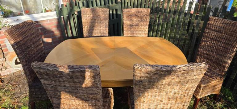 Heavy Oak Dining Table 