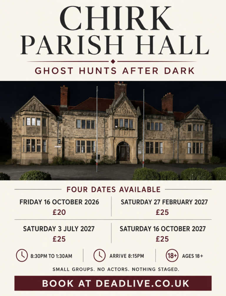 Chirk Parish Hall Ghost Hunt Friday 16th October 2026