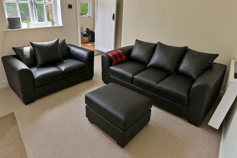  STYLISH DYLAN LEATHER SOFAS ~ CORNER & 3+2  SETS ~ PREMIUM LEATHER FINISH ~ UK MANUFACTURER