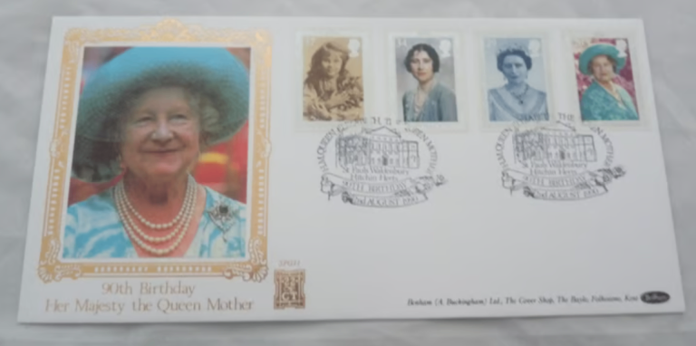 First Day Cover Queen Mother 90th Birthday 22 Carat Gold 2 August 1990