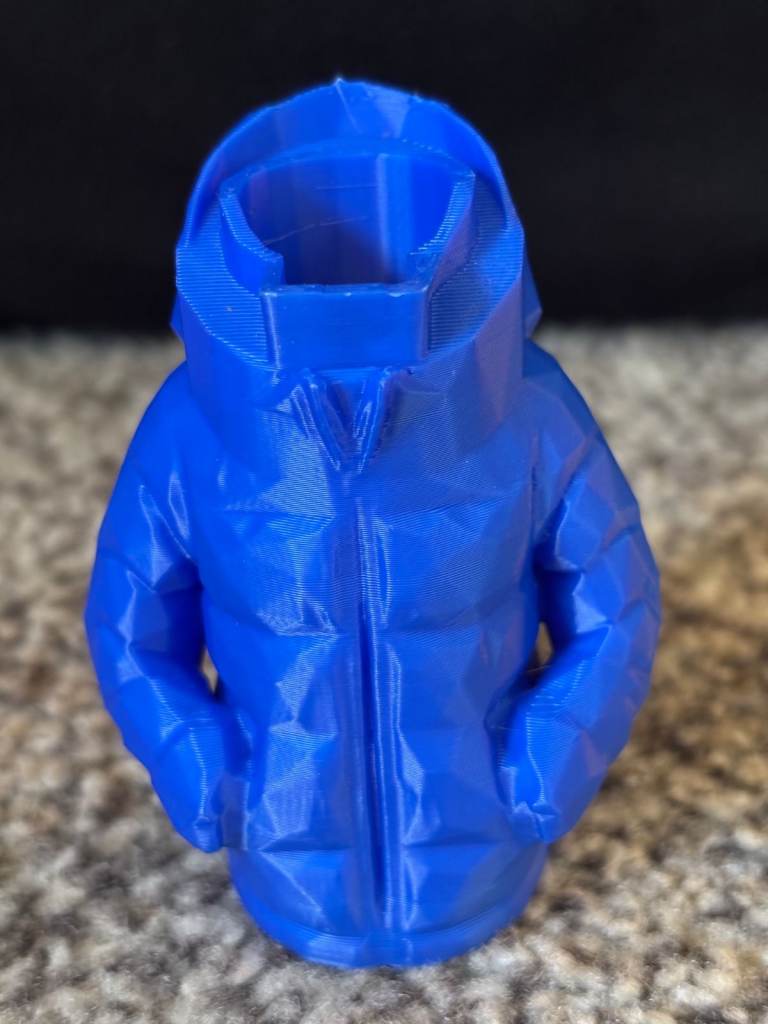 3D Printed Puffer Jacket Lighter Holder - Blue