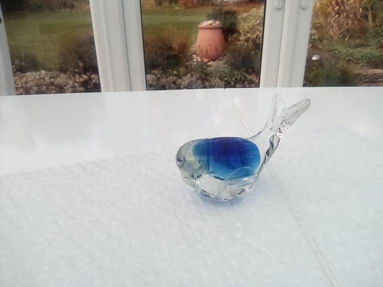 image for John Lewis glass whale ornament / paperweight.