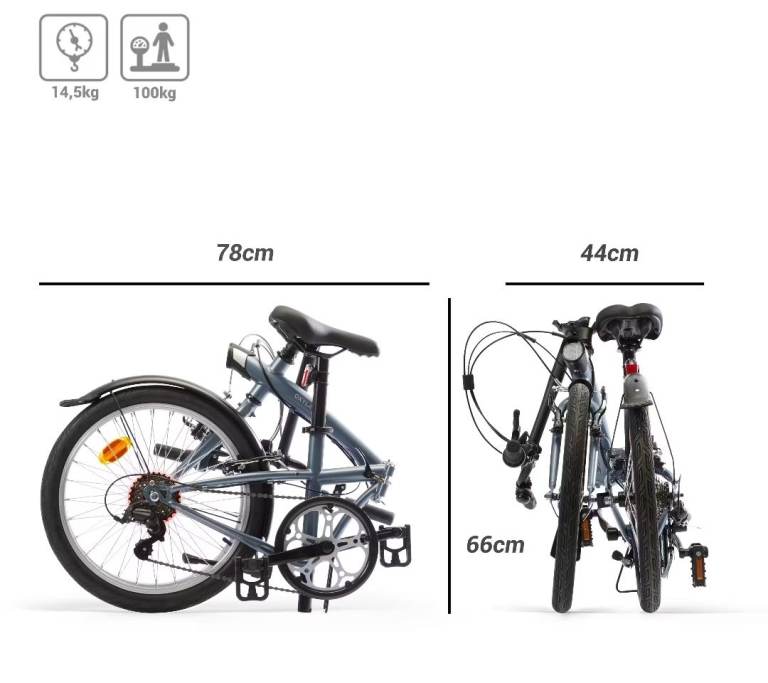 BTWIN Folding Bike Fold 120 - Grey